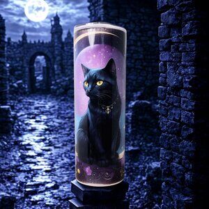Mystical Black Cat 20 oz Tumbler | Scott Heil of the Crowing Hen of Clayton